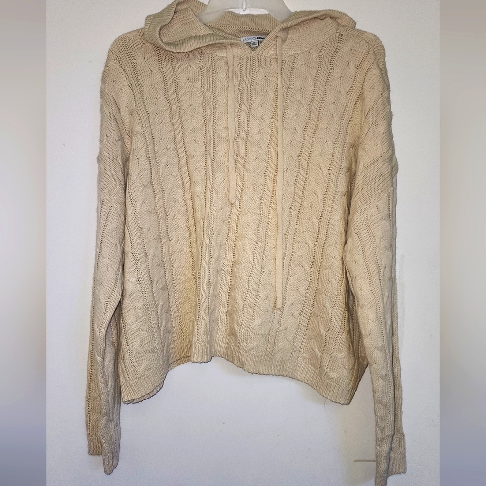 Fashion Nova Cable Knit Sweater Off-white